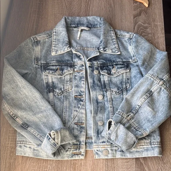 Free People Cropped Denim Jacket XS - Picture 1 of 3